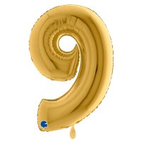 XXL &ndash; Zahlenballon 9 &ndash; Gold