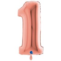 XXL &ndash; Zahlenballon 1 &ndash; Rose Gold