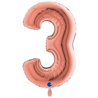 XXL &ndash; Zahlenballon 3 &ndash; Rose Gold