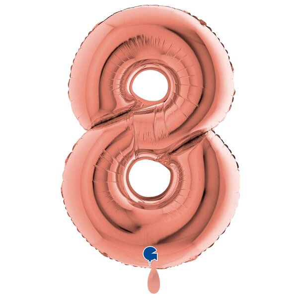 XXL &ndash; Zahlenballon 8 &ndash; Rose Gold