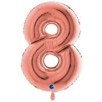 XXL &ndash; Zahlenballon 8 &ndash; Rose Gold