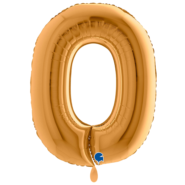 XXL &ndash; Zahlenballon 0 &ndash; Sunset Gold