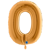 XXL &ndash; Zahlenballon 0 &ndash; Sunset Gold