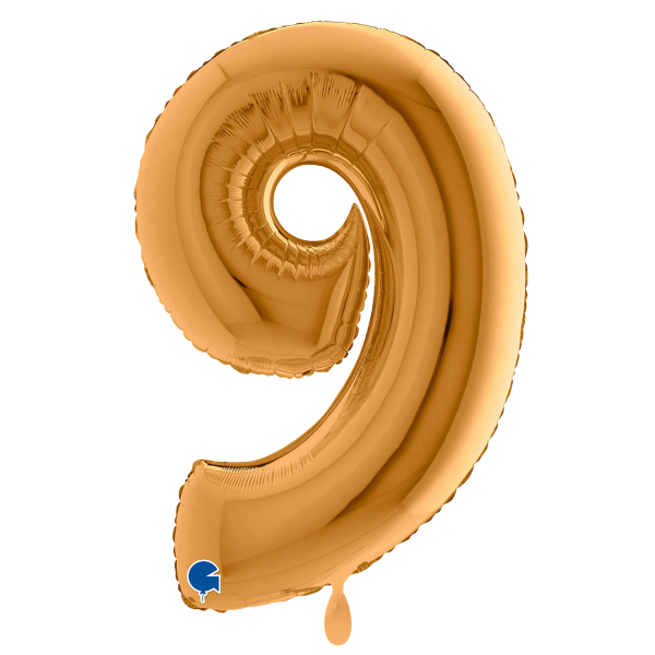 XXL &ndash; Zahlenballon 9 &ndash; Sunset Gold