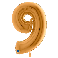 XXL &ndash; Zahlenballon 9 &ndash; Sunset Gold