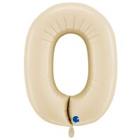 XXL &ndash; Zahlenballon 0 &ndash; Satin Cream
