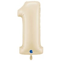 XXL &ndash; Zahlenballon 1 &ndash; Satin Cream