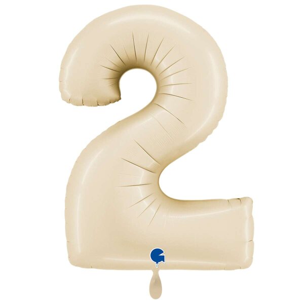 XXL &ndash; Zahlenballon 2 &ndash; Satin Cream