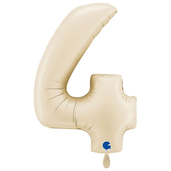 XXL &ndash; Zahlenballon 4 &ndash; Satin Cream