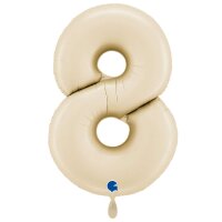 XXL &ndash; Zahlenballon 8 &ndash; Satin Cream