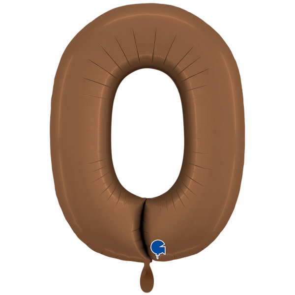 XXL &ndash; Zahlenballon 0 &ndash; Satin Chocolate