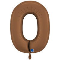 XXL &ndash; Zahlenballon 0 &ndash; Satin Chocolate