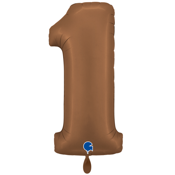 XXL &ndash; Zahlenballon 1 &ndash; Satin Chocolate