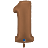XXL &ndash; Zahlenballon 1 &ndash; Satin Chocolate