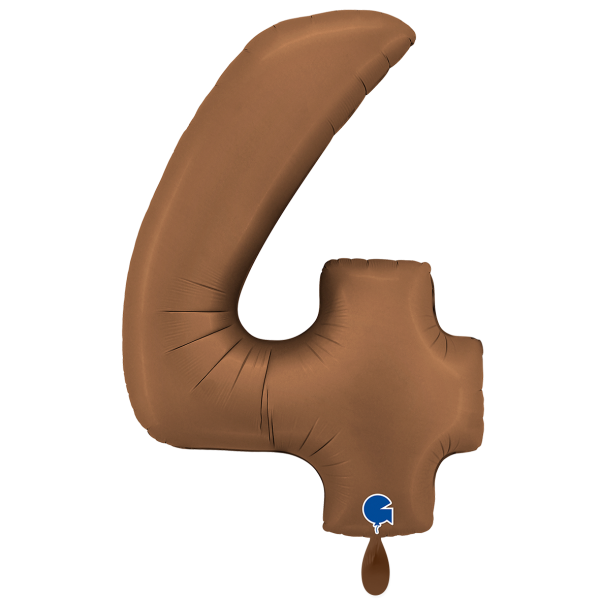 XXL &ndash; Zahlenballon 4 &ndash; Satin Chocolate