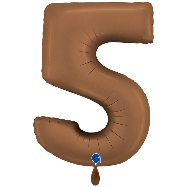 XXL &ndash; Zahlenballon 5 &ndash; Satin Chocolate
