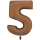 XXL &ndash; Zahlenballon 5 &ndash; Satin Chocolate