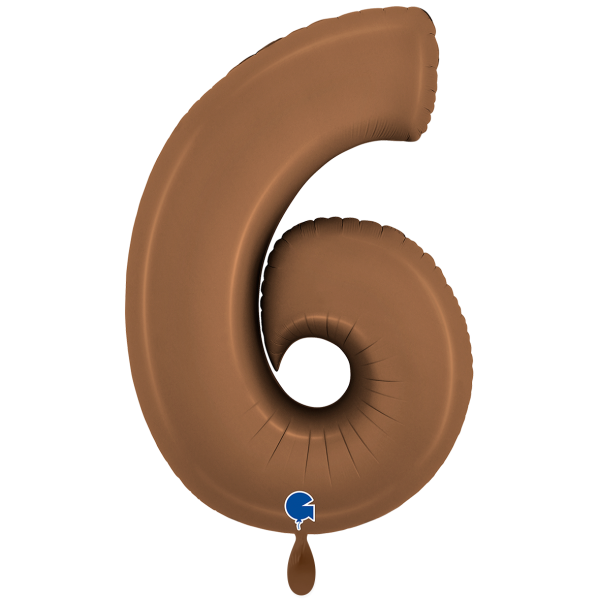 XXL &ndash; Zahlenballon 6 &ndash; Satin Chocolate