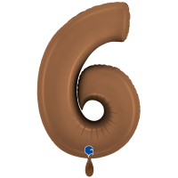 XXL &ndash; Zahlenballon 6 &ndash; Satin Chocolate