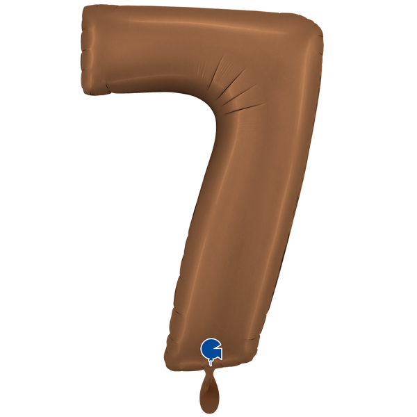 XXL &ndash; Zahlenballon 7 &ndash; Satin Chocolate