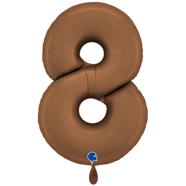 XXL &ndash; Zahlenballon 8 &ndash; Satin Chocolate