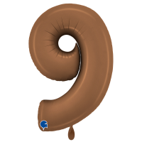 XXL &ndash; Zahlenballon 9 &ndash; Satin Chocolate