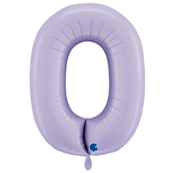 XXL &ndash; Zahlenballon 0 &ndash; Satin Lilac