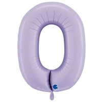 XXL &ndash; Zahlenballon 0 &ndash; Satin Lilac