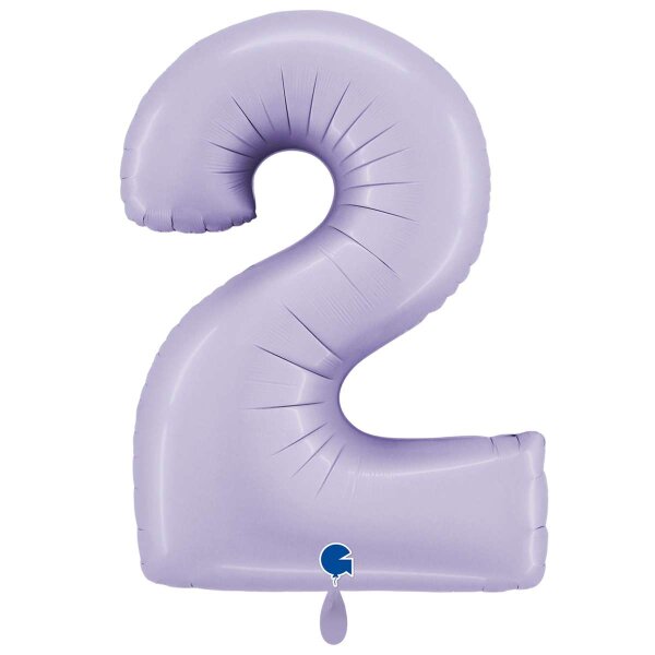 XXL &ndash; Zahlenballon 2 &ndash; Satin Lilac