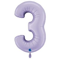 XXL &ndash; Zahlenballon 3 &ndash; Satin Lilac