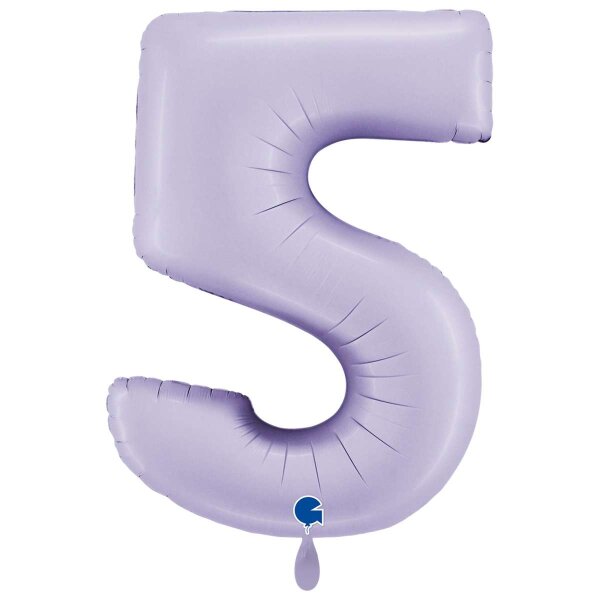 XXL &ndash; Zahlenballon 5 &ndash; Satin Lilac