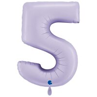 XXL &ndash; Zahlenballon 5 &ndash; Satin Lilac