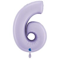 XXL &ndash; Zahlenballon 6 &ndash; Satin Lilac