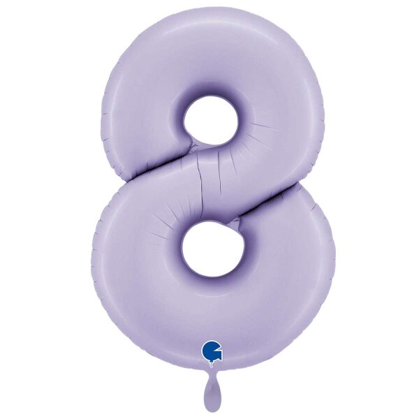 XXL &ndash; Zahlenballon 8 &ndash; Satin Lilac