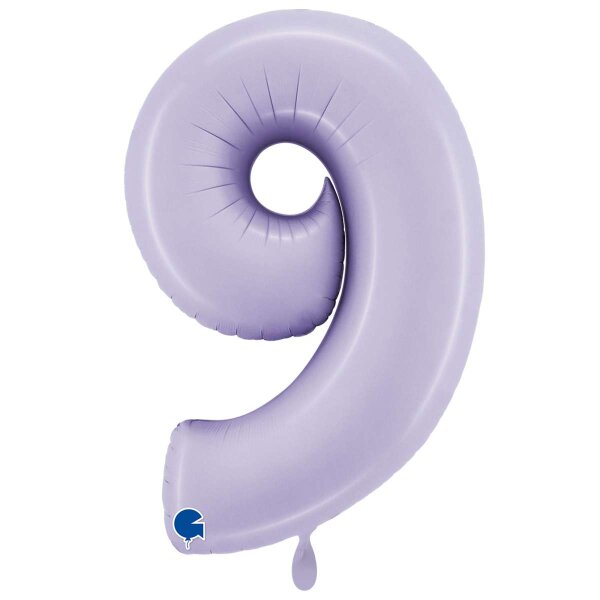 XXL &ndash; Zahlenballon 9 &ndash; Satin Lilac