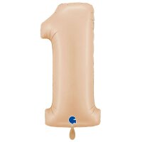 XXL &ndash; Zahlenballon 1 &ndash; Satin Nude