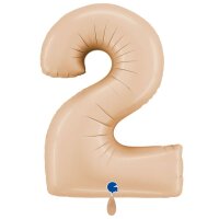 XXL &ndash; Zahlenballon 2 &ndash; Satin Nude