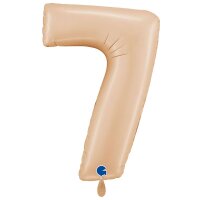 XXL &ndash; Zahlenballon 7 &ndash; Satin Nude