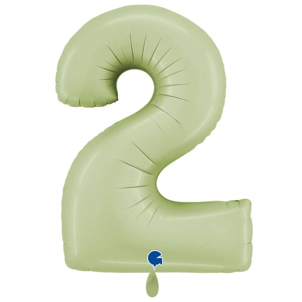 XXL &ndash; Zahlenballon 2 &ndash; Satin Olive Green