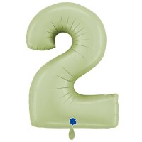 XXL &ndash; Zahlenballon 2 &ndash; Satin Olive Green