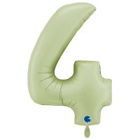 XXL &ndash; Zahlenballon 4 &ndash; Satin Olive Green