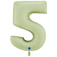 XXL &ndash; Zahlenballon 5 &ndash; Satin Olive Green