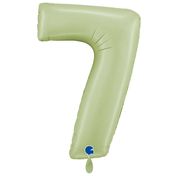 XXL &ndash; Zahlenballon 7 &ndash; Satin Olive Green