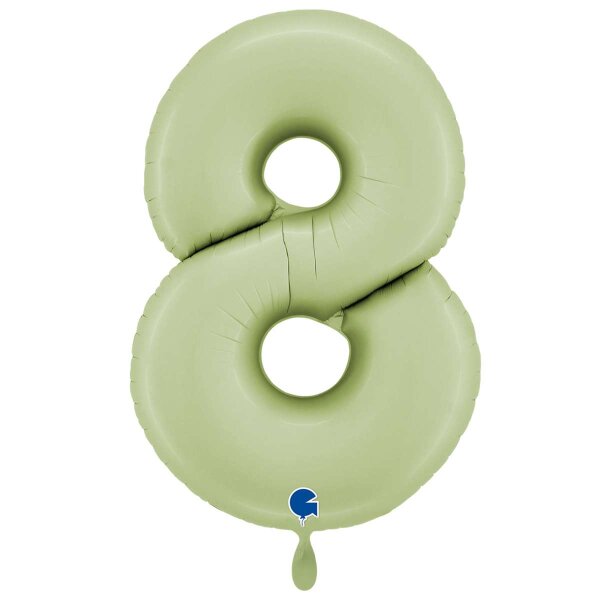 XXL &ndash; Zahlenballon 8 &ndash; Satin Olive Green