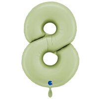 XXL &ndash; Zahlenballon 8 &ndash; Satin Olive Green