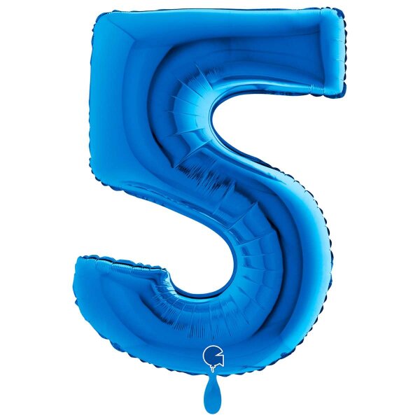 XXL &ndash; Zahlenballon 5 &ndash; Blue