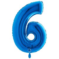 XXL &ndash; Zahlenballon 6 &ndash; Blue