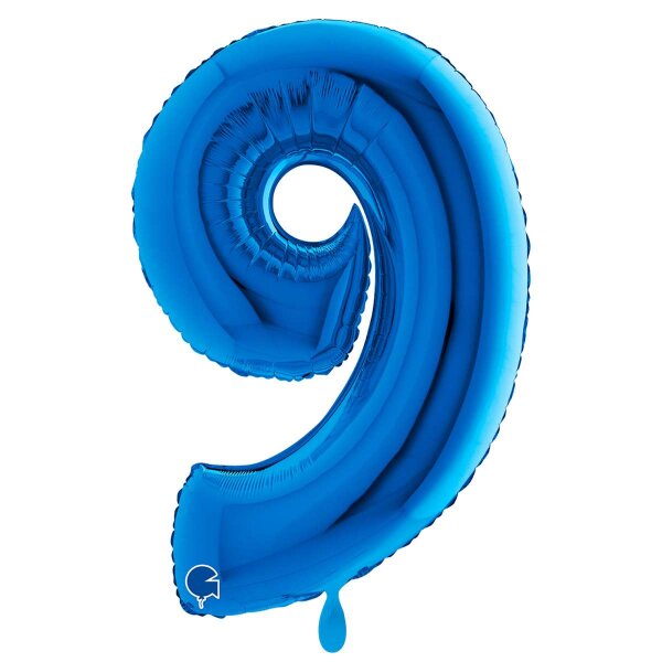 XXL &ndash; Zahlenballon 9 &ndash; Blue