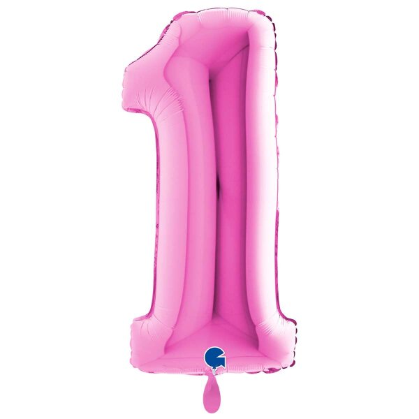 XXL &ndash; Zahlenballon 1 &ndash; Fuxia