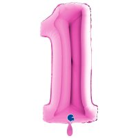 XXL &ndash; Zahlenballon 1 &ndash; Fuxia